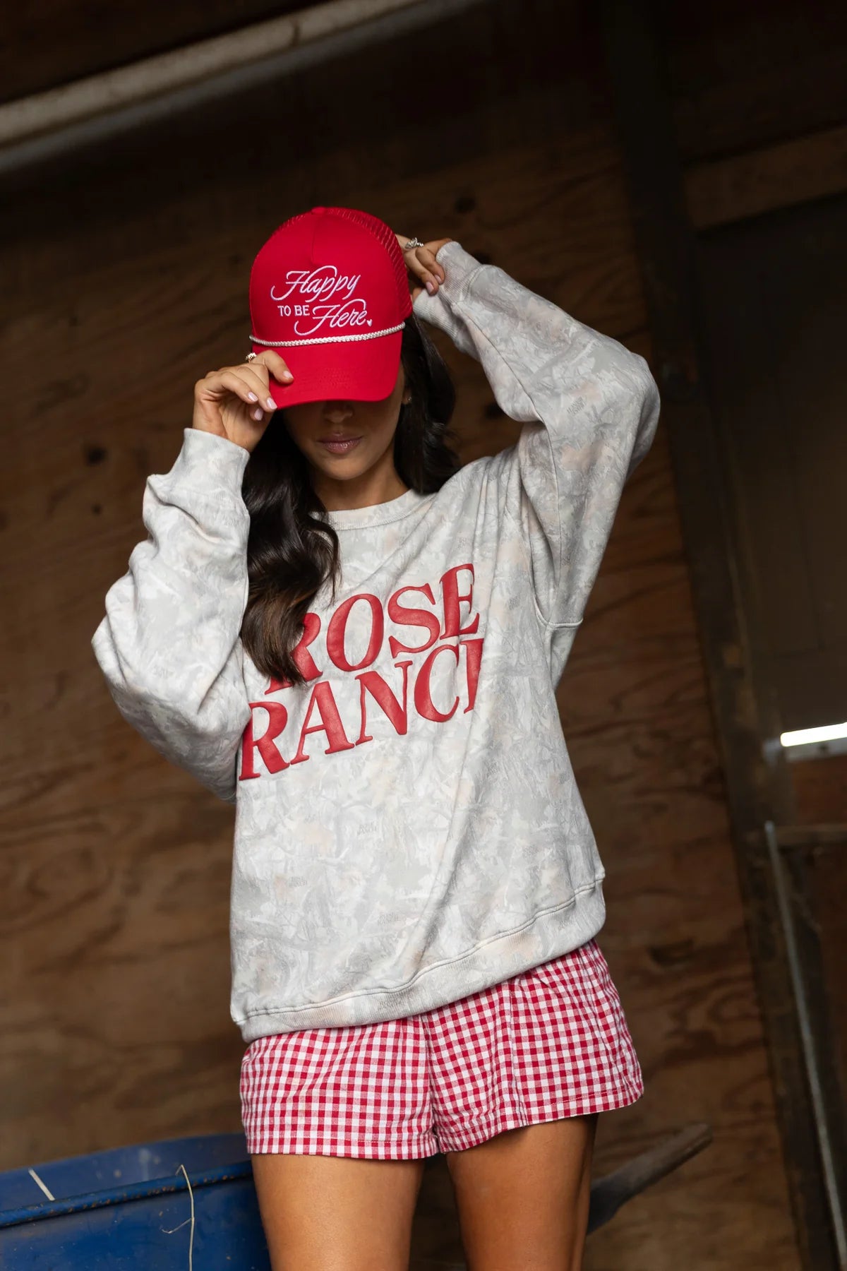 happy to be here mesh trucker hat