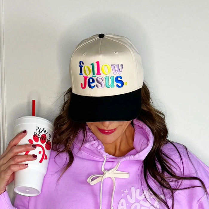 follow jesus trucker hat