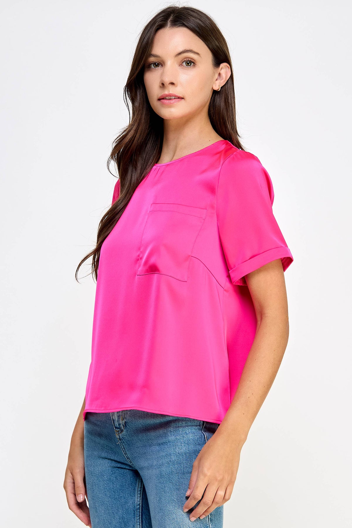 easy does it satin pocket tee