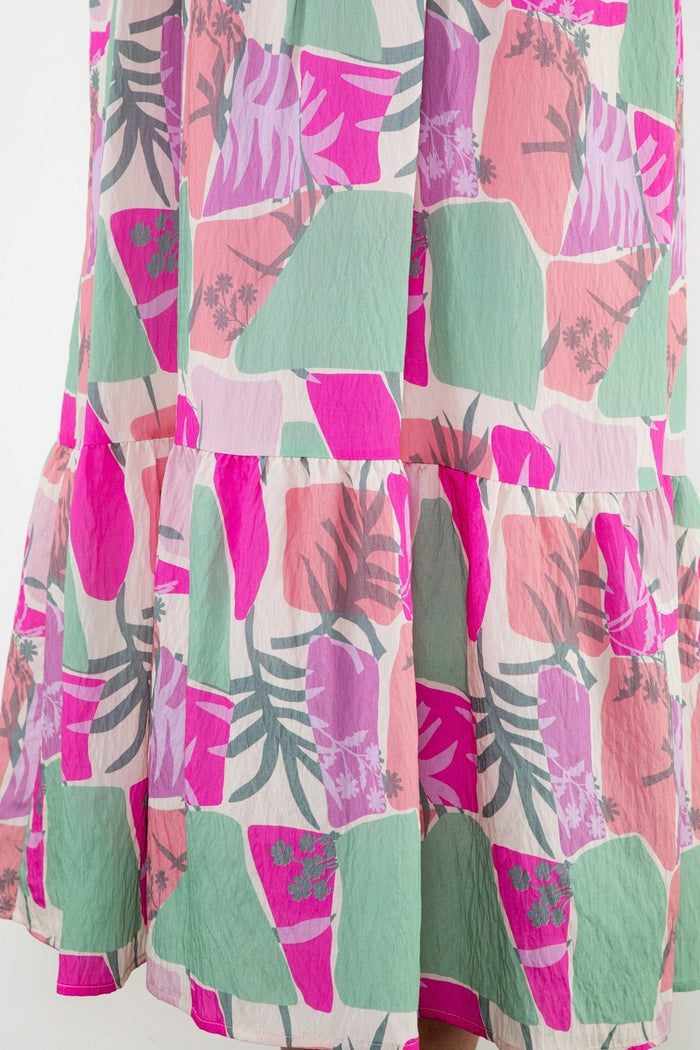 in depth printed maxi dress