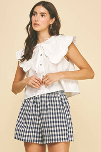 girly girl ruffle collar top