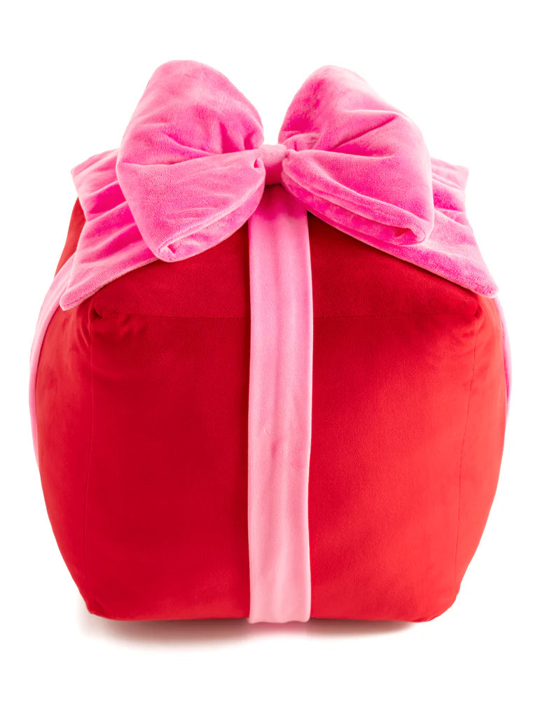 red gift box pillow | large