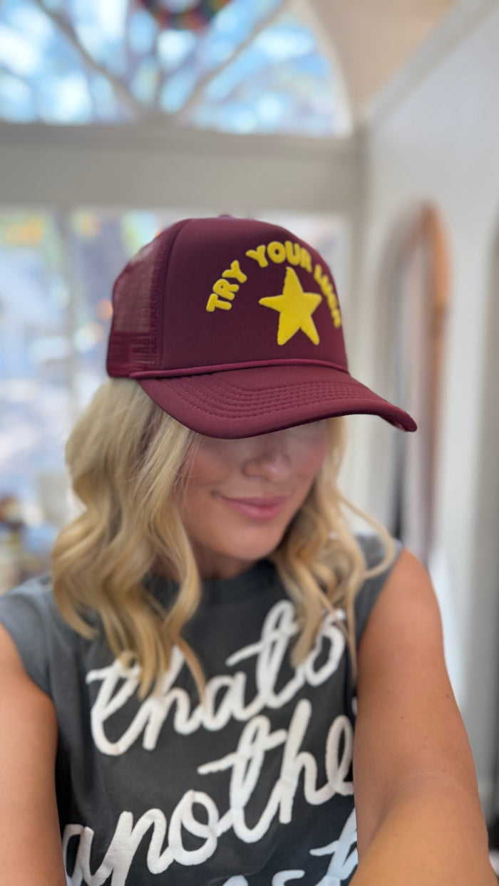 try your luck foam trucker hat