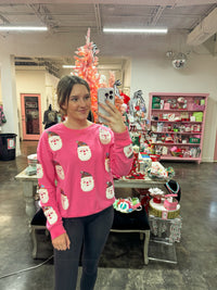 santa claus crewneck | pink