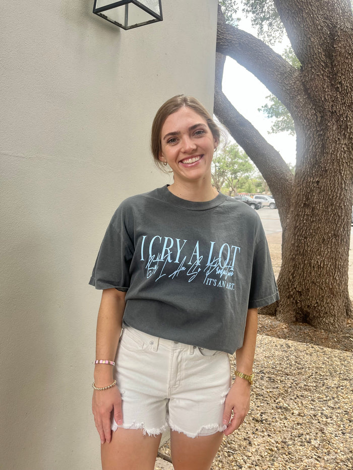I cry a lot but I am so productive oversized tee