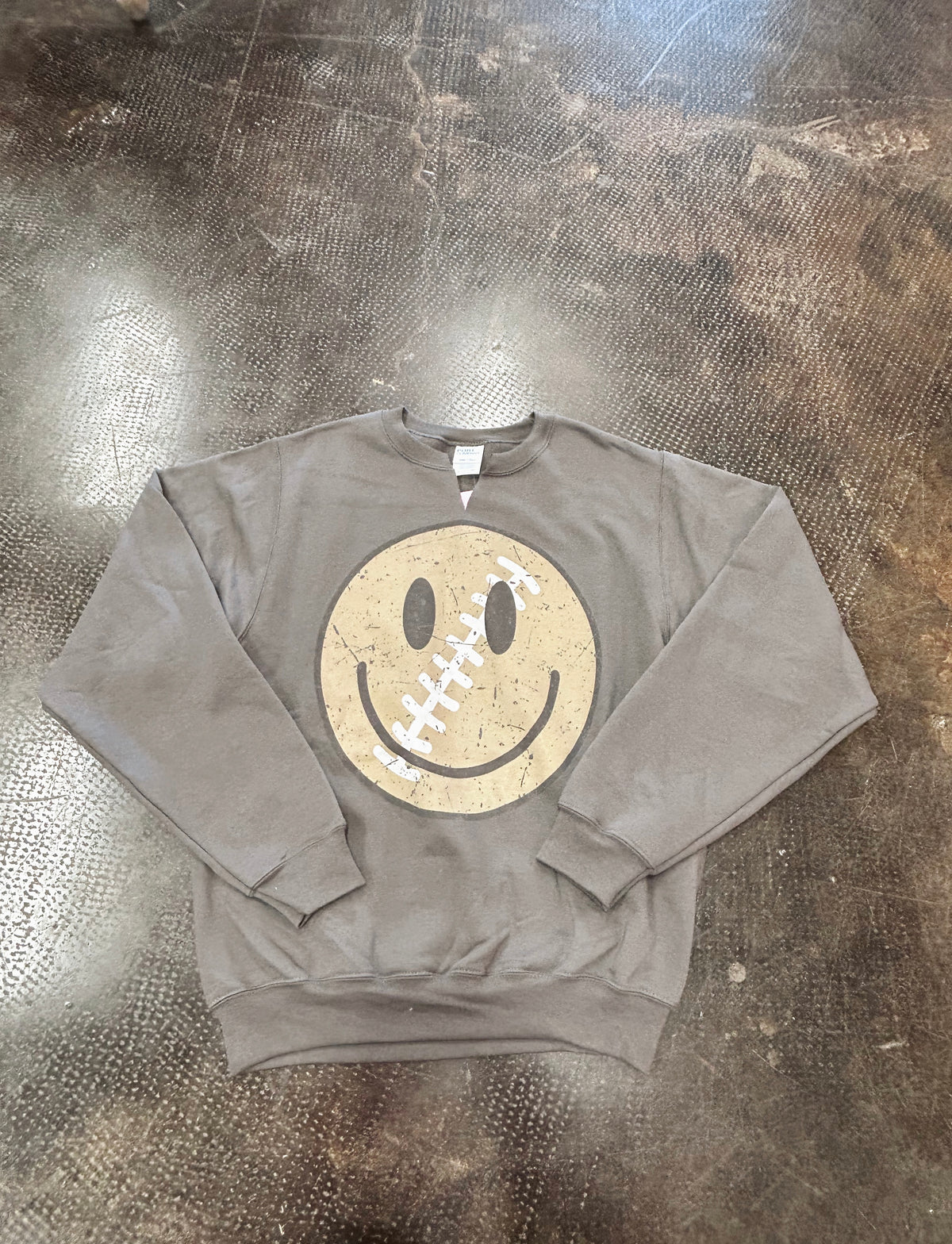 retro football smiley crewneck