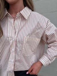 rory oversized striped button-down top