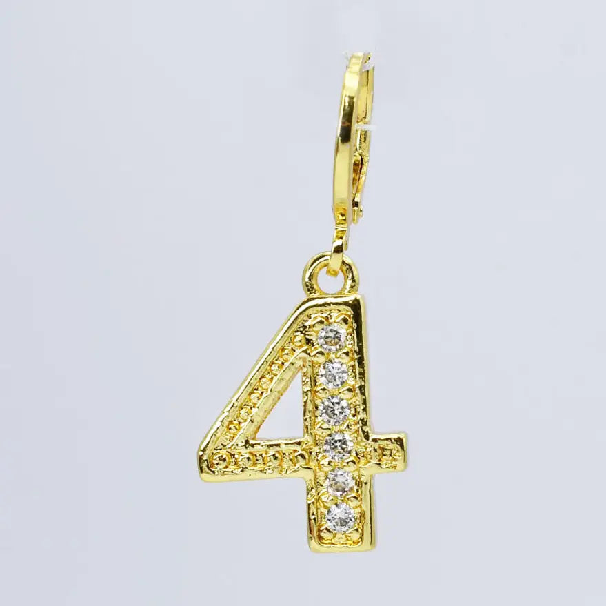 removable gold number charms
