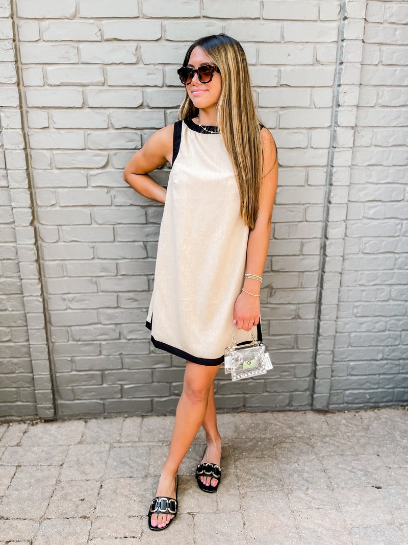 sleeveless boat neck dress || FINAL SALE