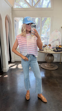 elly pastel striped sweater tank