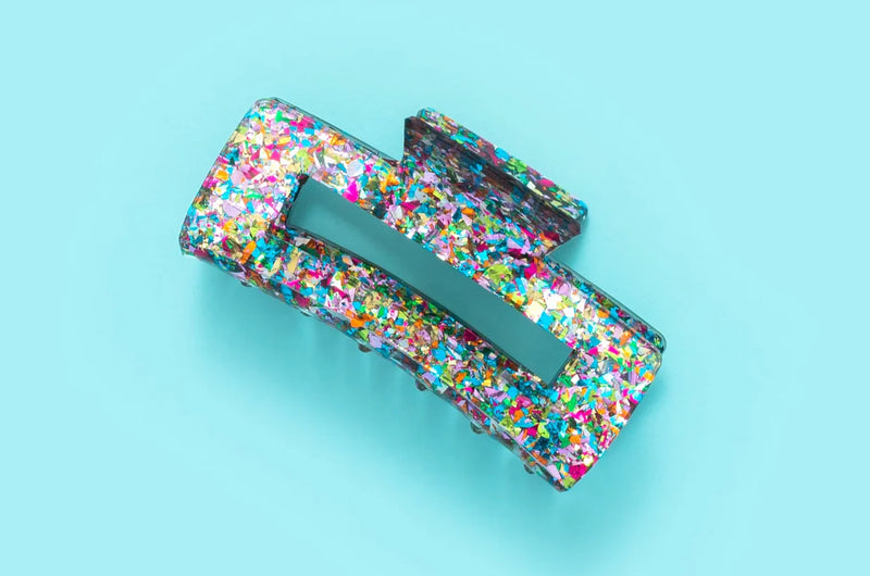 Colorful confetti claw clip