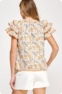 pippa floral ruffle top