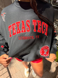 texas tech all over scatter oversized funnel neck