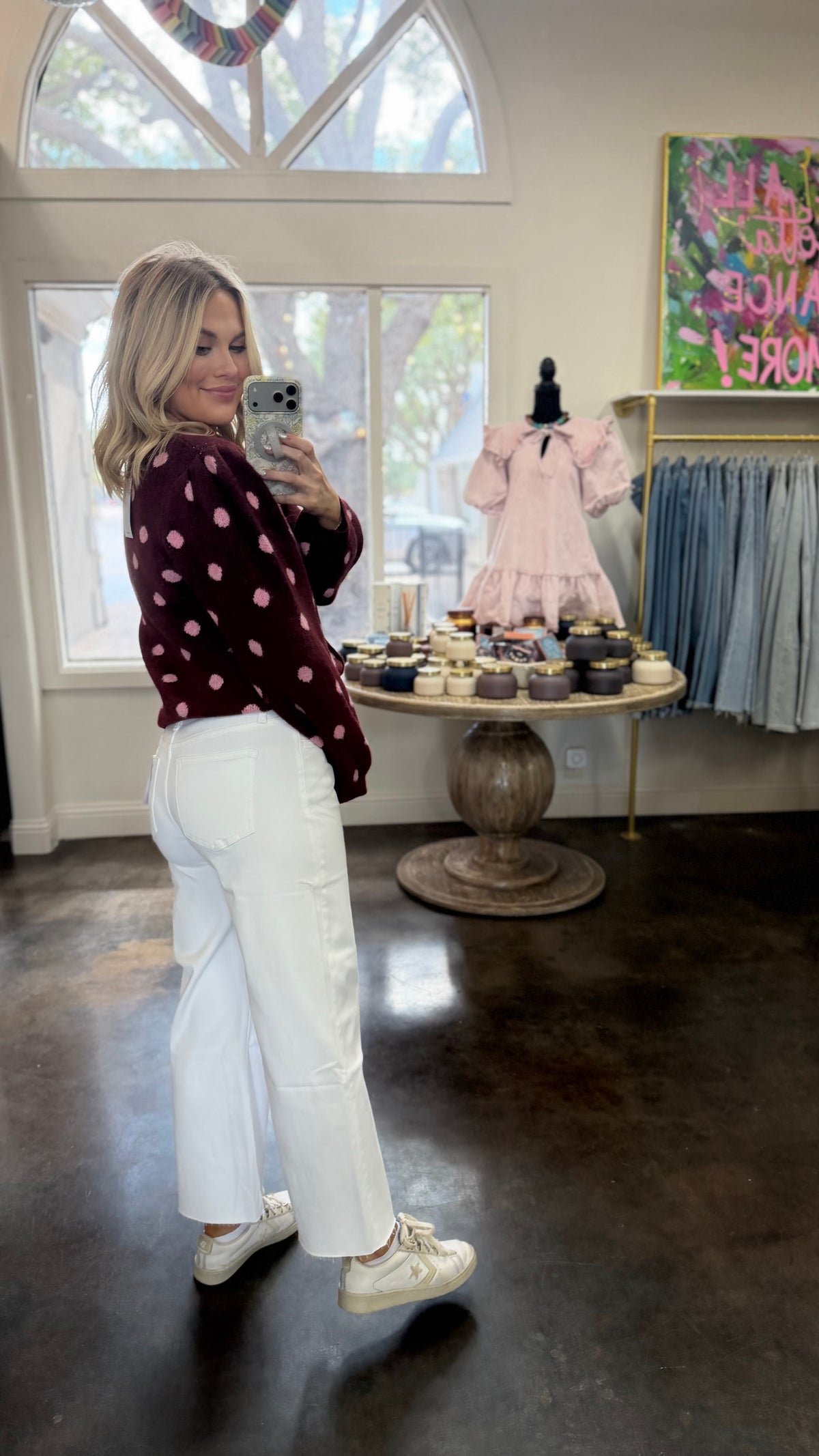 olivia high-rise crop white denim