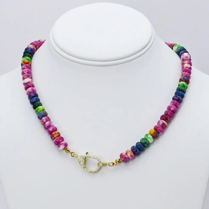 cool girl gemstone necklace