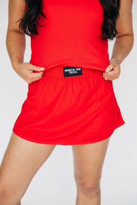 wreck em label tennis skort