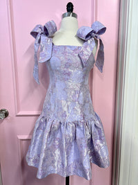 emmy brocade jacquard drop-waist mini dress