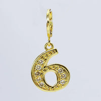 removable gold number charms