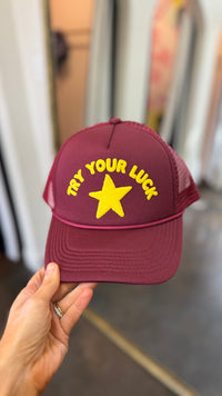 try your luck foam trucker hat