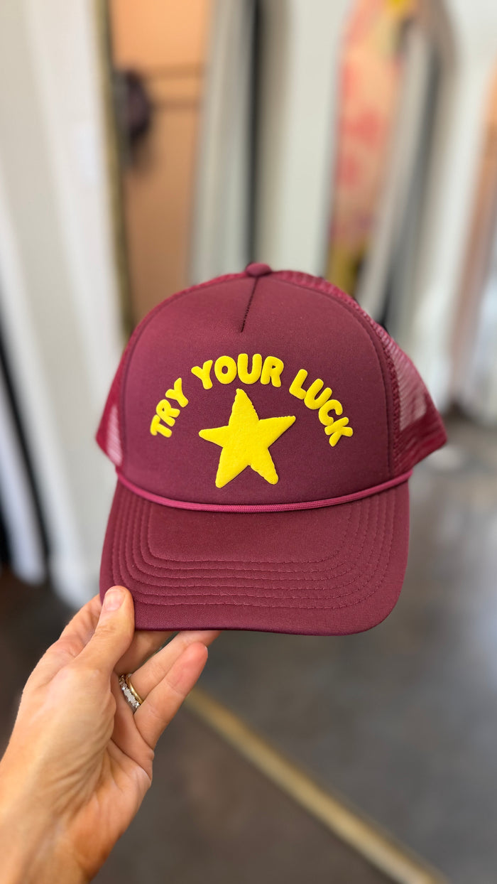try your luck foam trucker hat