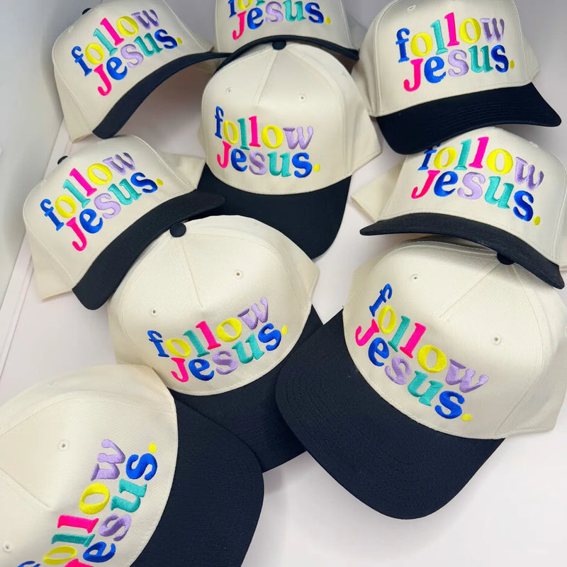 follow jesus trucker hat