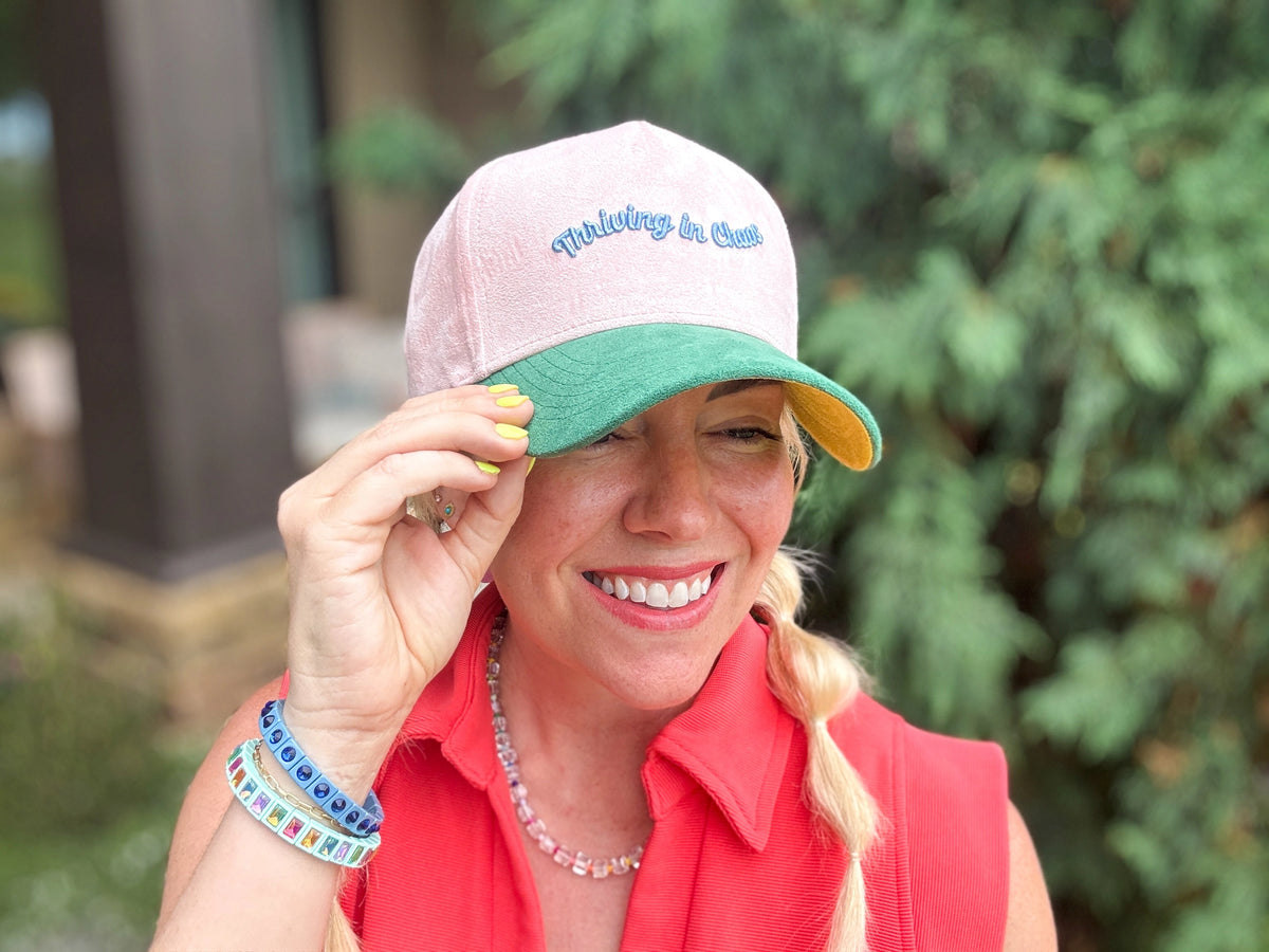 thriving in chaos suede snapback hat