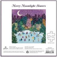 merry moonlight skaters 500pc foil puzzle