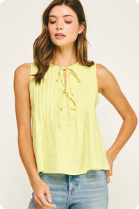 bailey pin-tuck tie detail tank