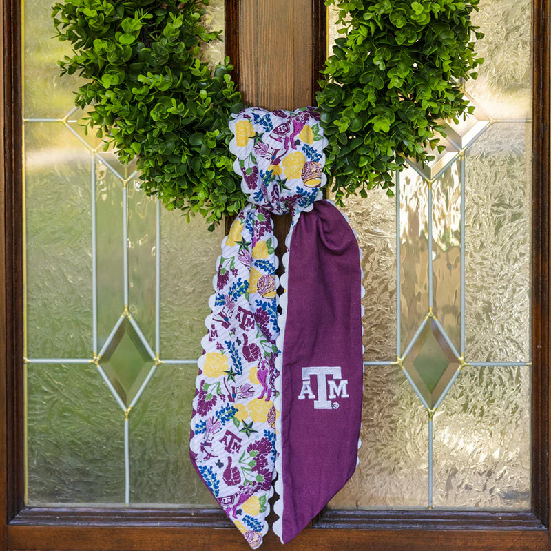 saturday silk collegiate wreath scarf