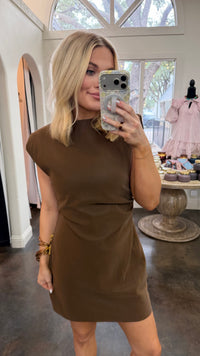 autumn affair faux leather dress