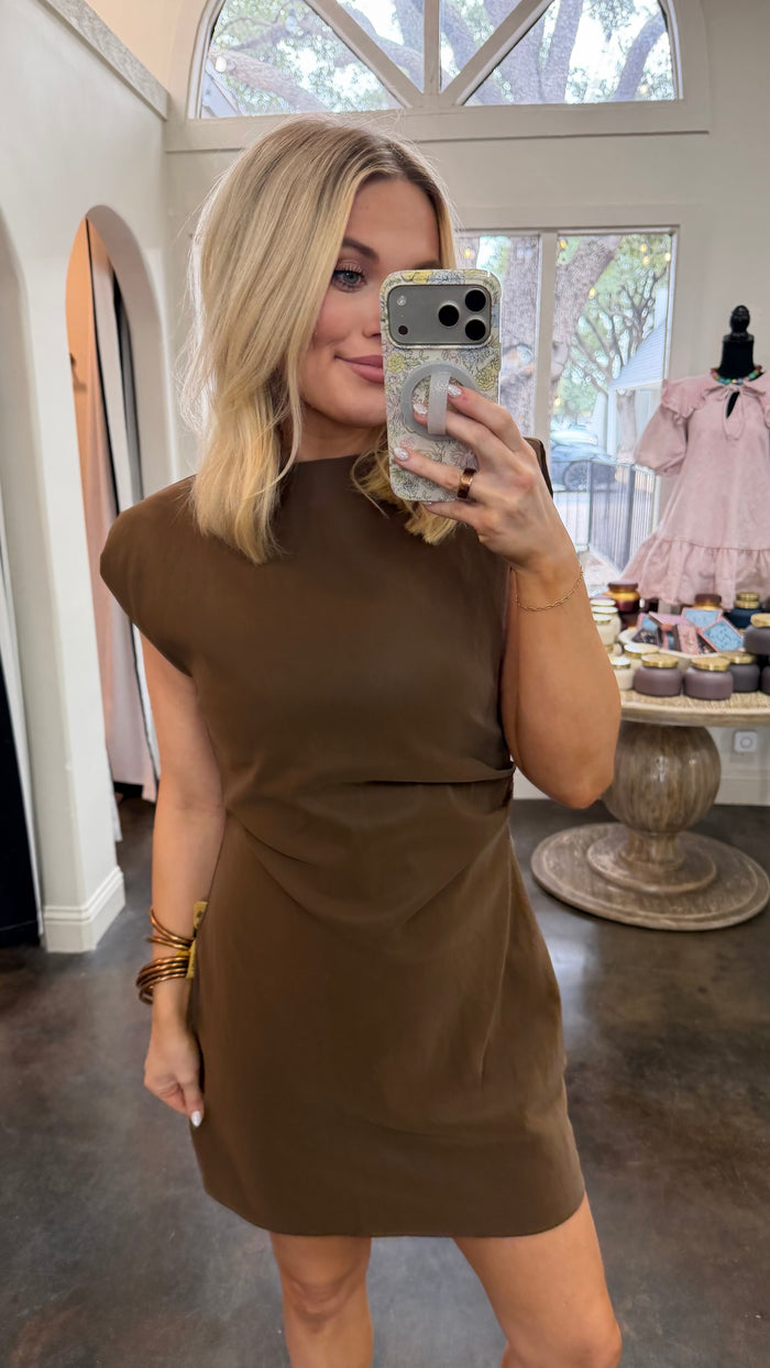 autumn affair faux leather dress