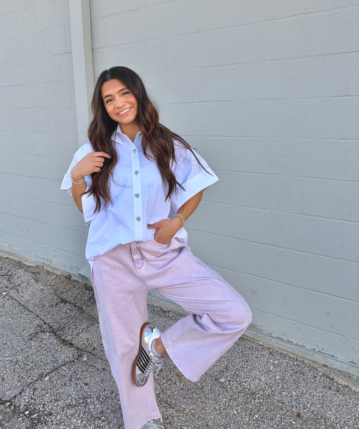 a step above white blouse