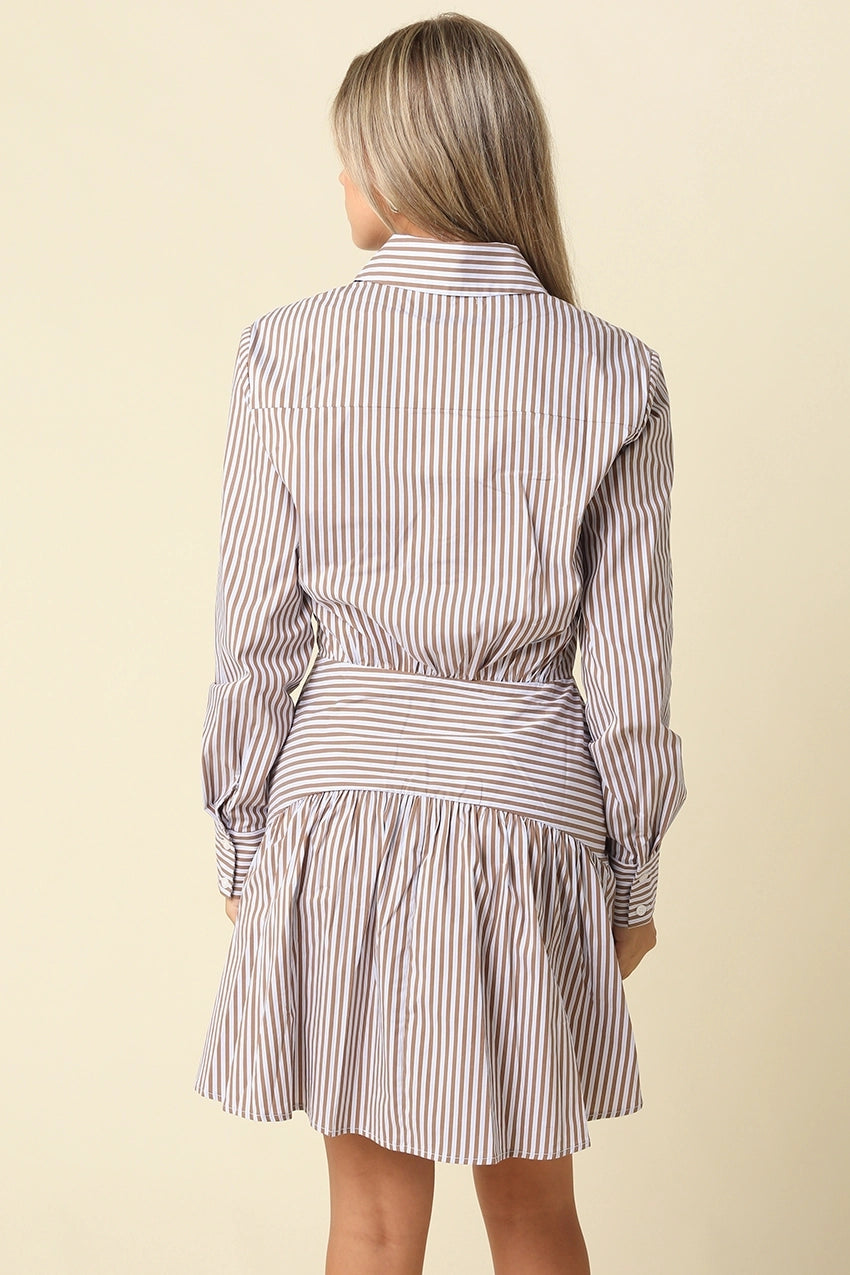 ayra striped drop waist dress
