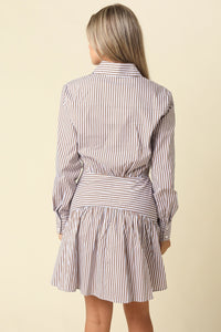 ayra striped drop waist dress