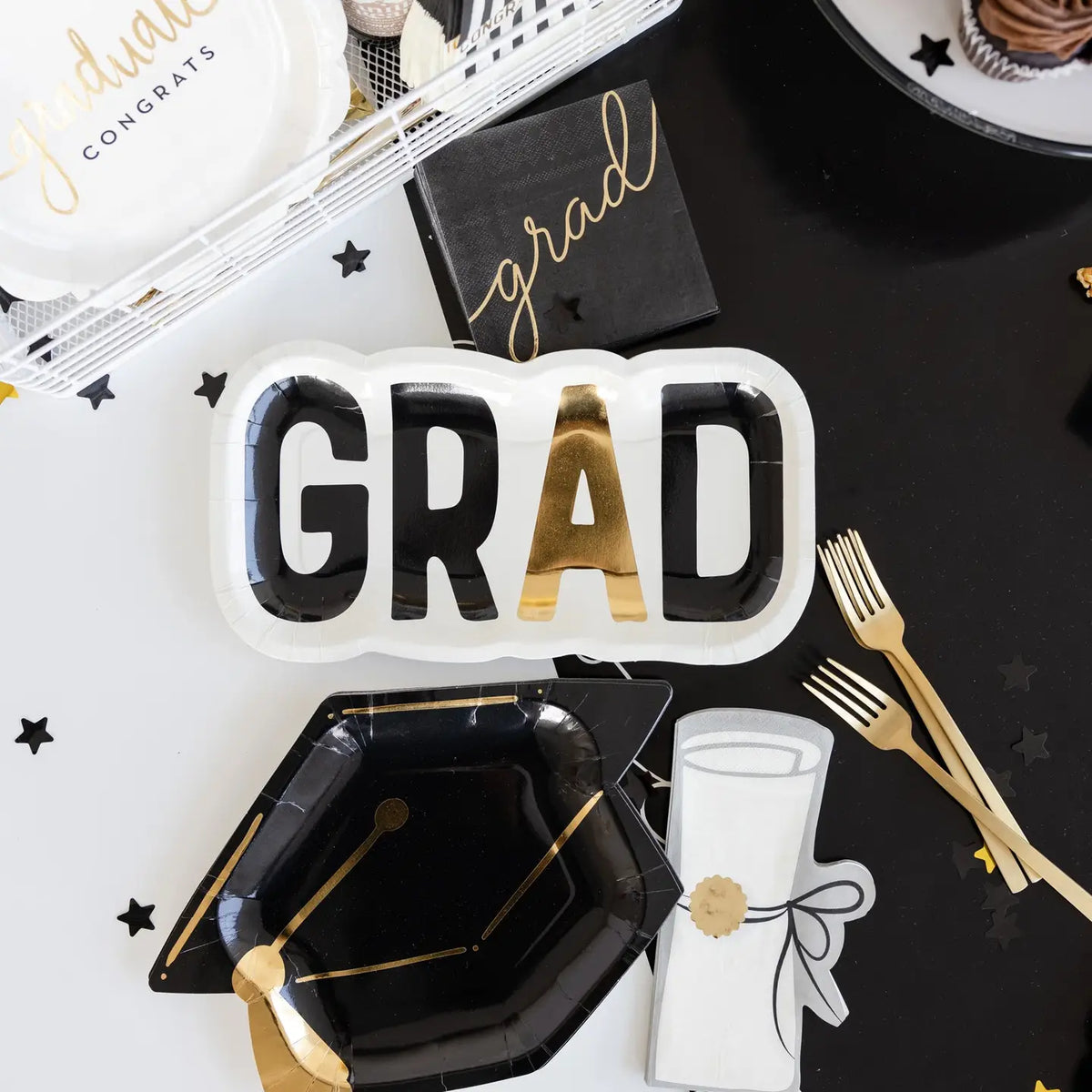 script grad cocktail napkins