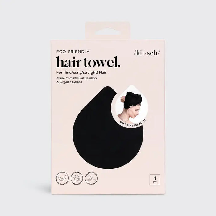 eco-friendly black hair towel