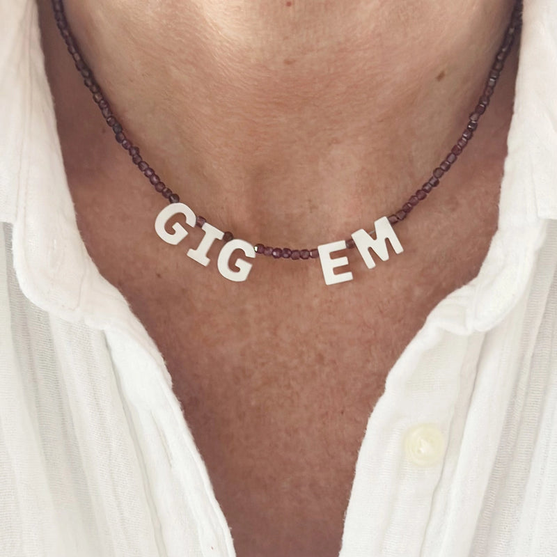 beaded gameday spirit necklace