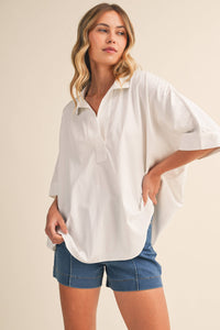 elliott oversized collared top