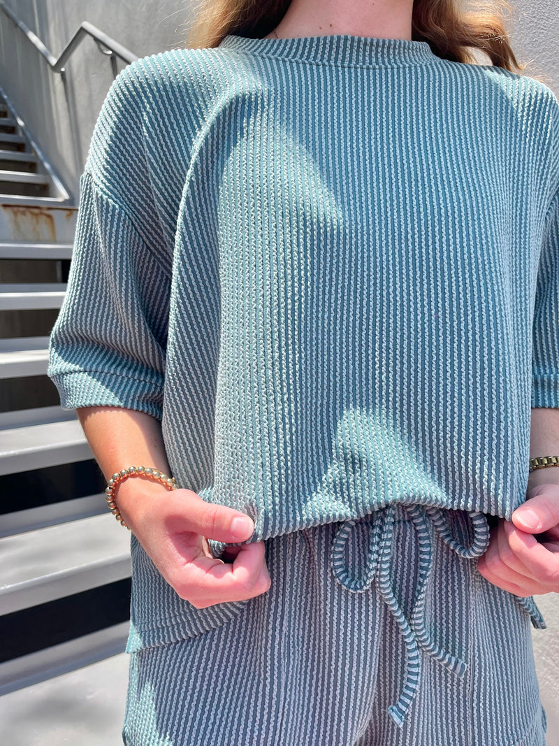 in a minute cropped ribbed set || FINAL SALE