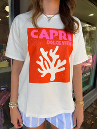 capri la dolce vita white tee