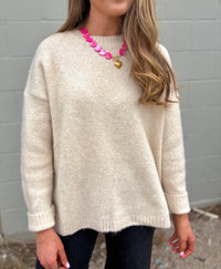 lala soft knit crewneck sweater