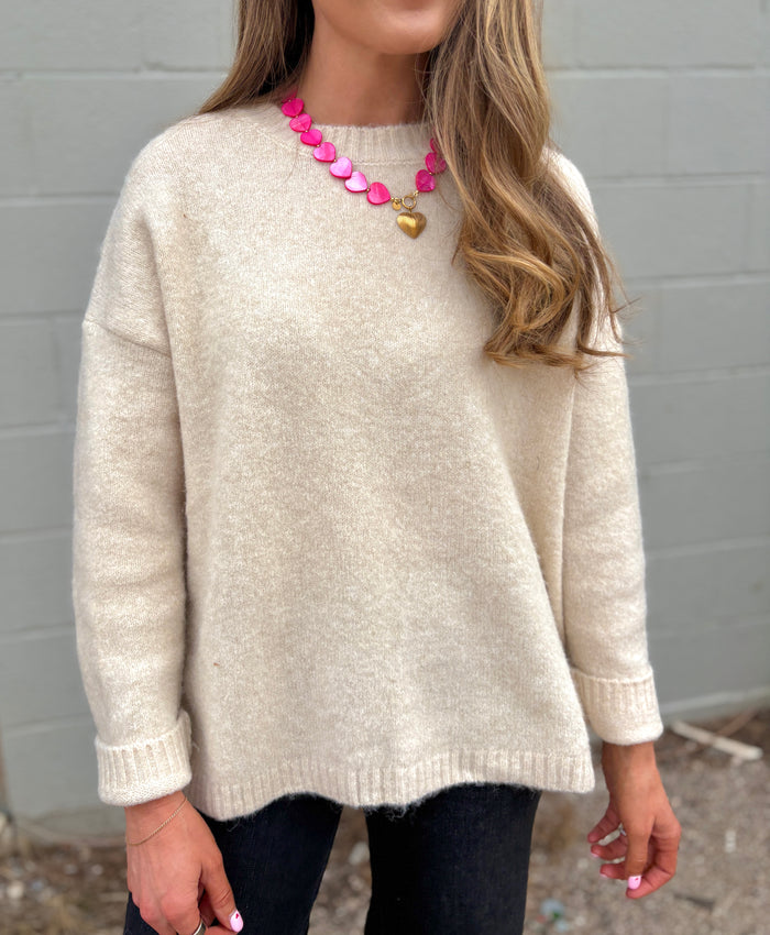 lala soft knit crewneck sweater