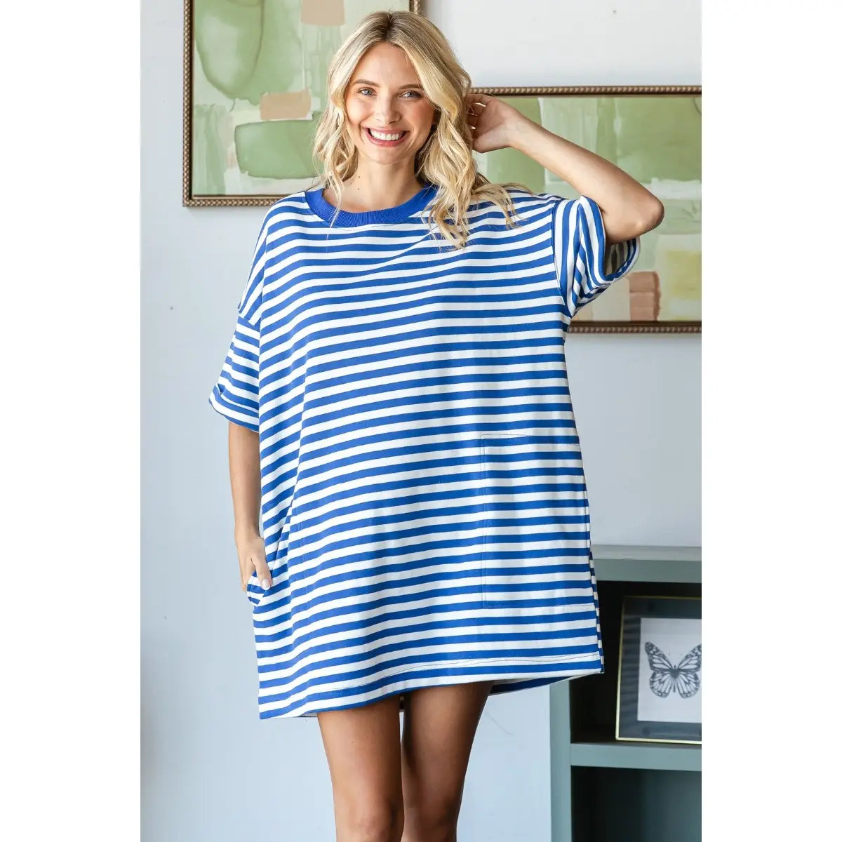 on the go striped tshirt dress