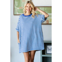 on the go striped tshirt dress