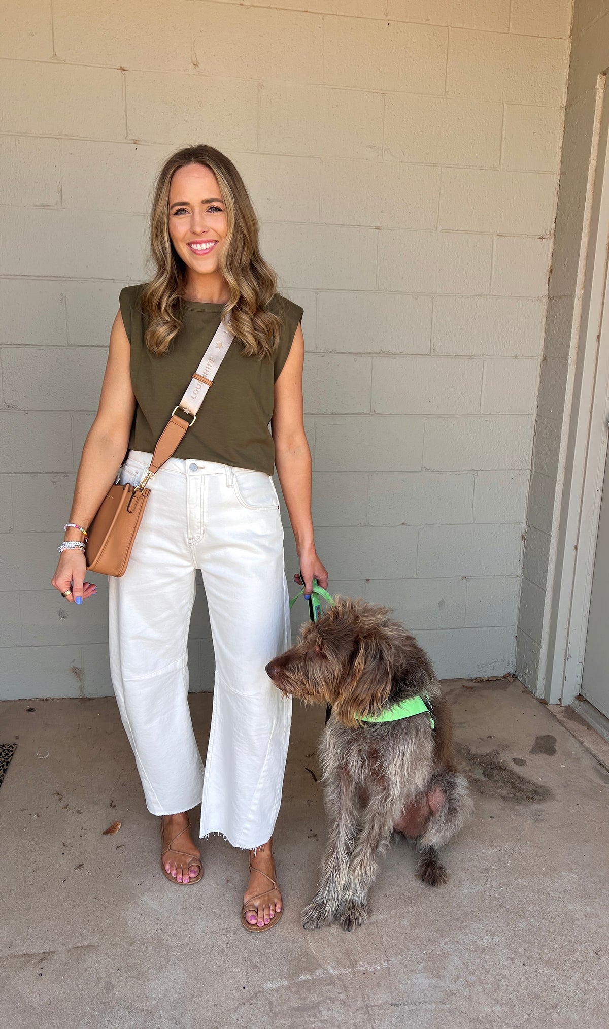 sleeveless power shoulder top