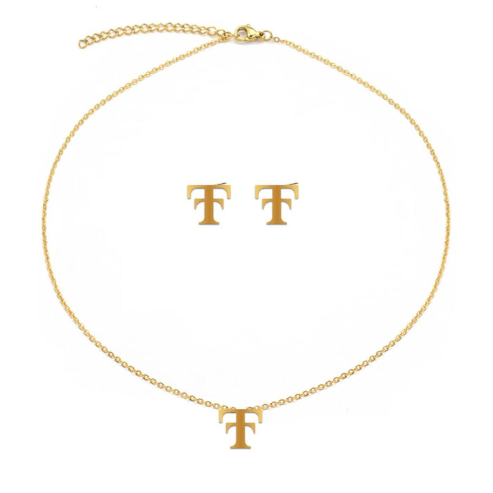 college vault texas tech stud + necklace set