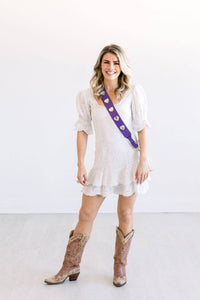 crystal heart gameday purse strap | rhinestone stadium strap