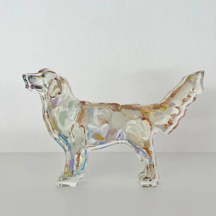 chelsea mcshane art | golden retriever acrylic cutout