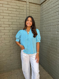 just say it striped top