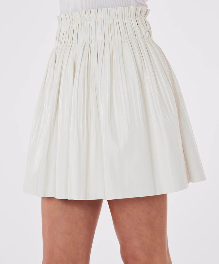 faux leather pleated skirt